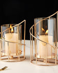 Metal Glass Candle Holder