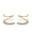 Crystal Double Twist Hoop Earrings