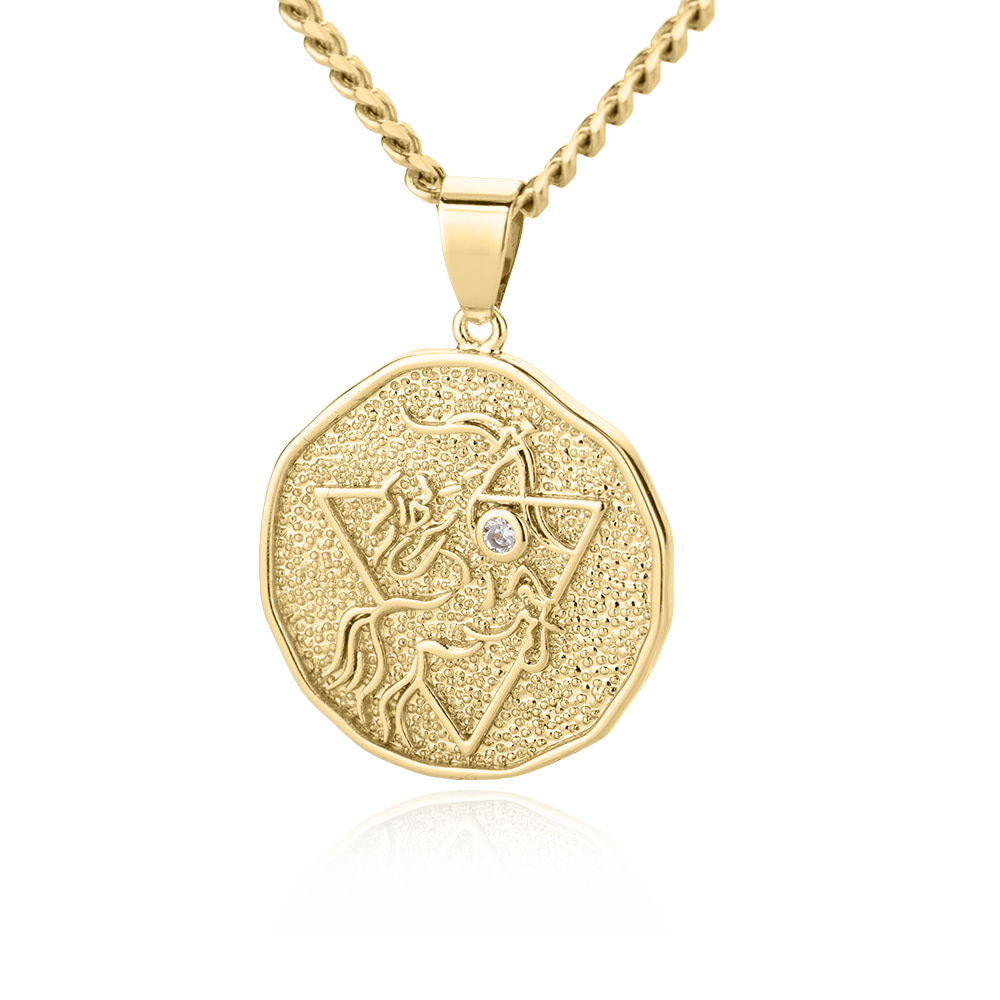 Astrological Sign Coin Pendant Necklace