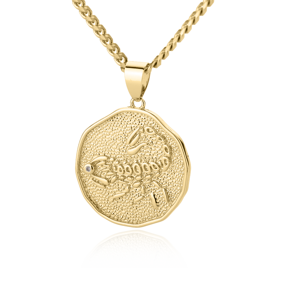 Astrological Sign Coin Pendant Necklace